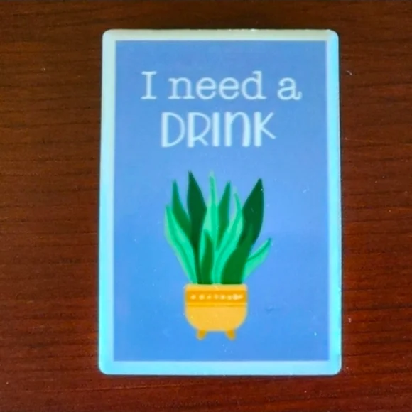 Funny Magnet 'I Need A DRINK' With Plant Desgn Kitchen Magnet - Picture 3 of 4